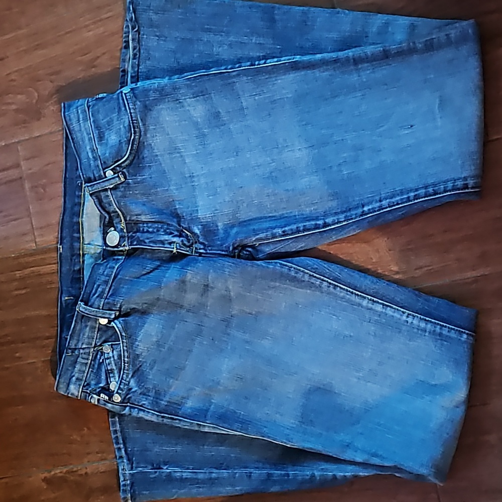 ROCK & REPUBLIC Sz 29 Roth Rainbow Flare Jeans Cut 9035 Stretch RTHAWRB